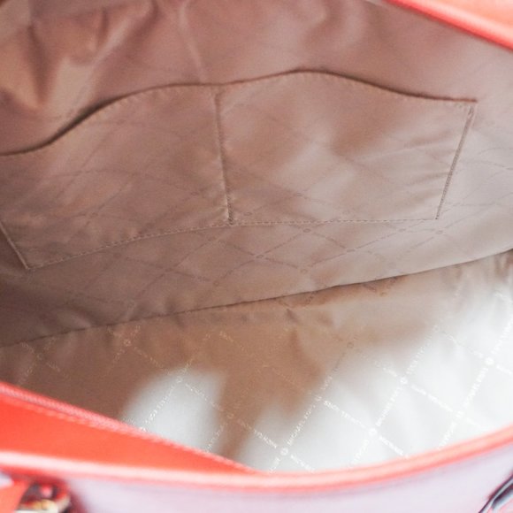 MICHAEL KORS JET SET TRAVEL LARGE TOP ZIP SHOULDER TOTE BAG RED - Picture 10 of 11